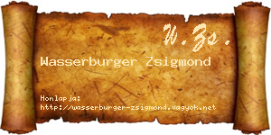 Wasserburger Zsigmond névjegykártya