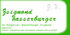 zsigmond wasserburger business card